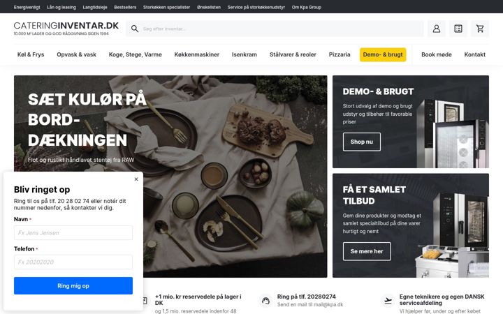 Screenshot of cateringinventar.dk