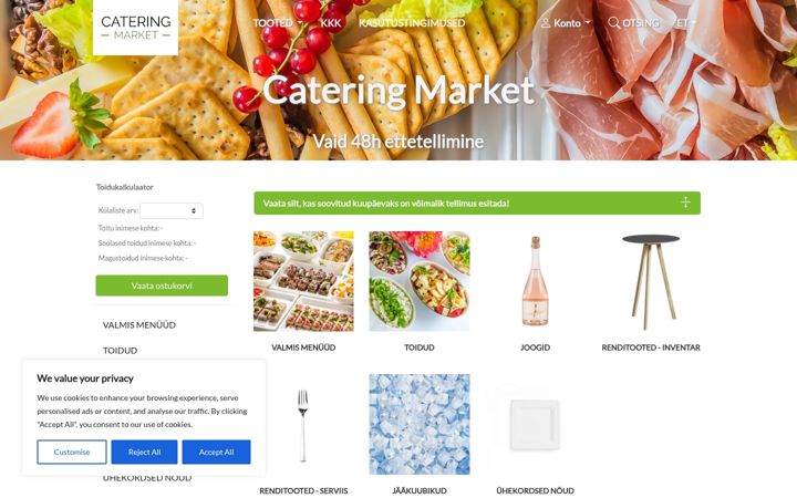 Screenshot of cateringmarket.ee