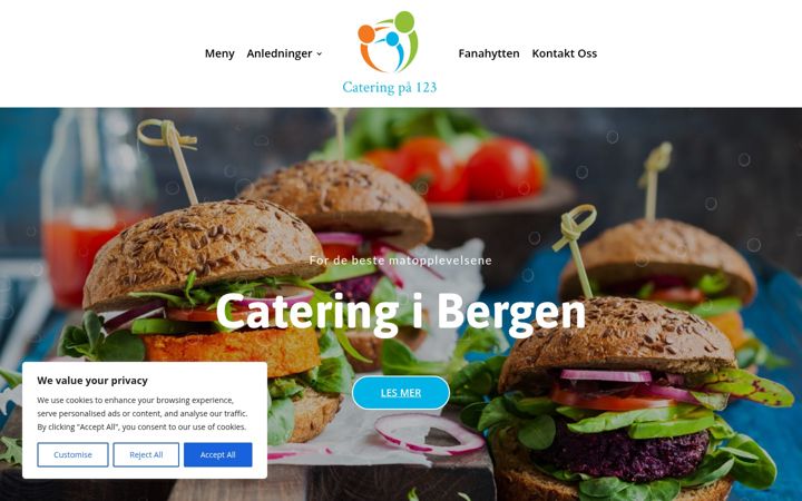 Captura de pantalla de cateringpa123.no