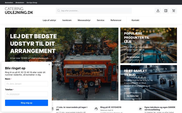 Screenshot of cateringudlejning.dk