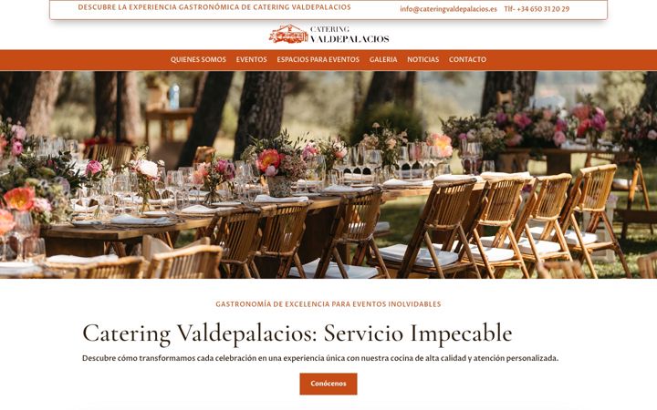 Snímek obrazovky cateringvaldepalacios.es