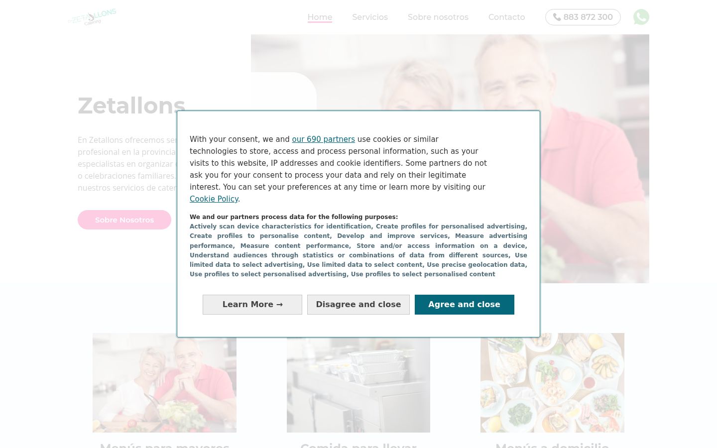 Screenshot tal-banner tal-kunsens muri qabel kwalunkwe interazzjoni