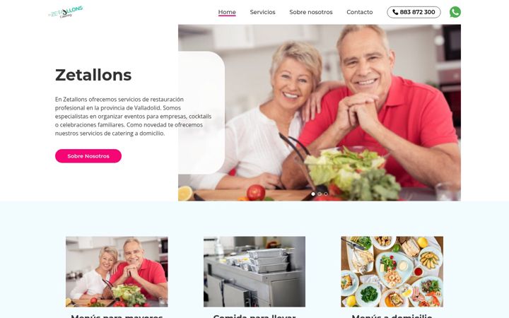 Snímek obrazovky cateringvalladolid.com.es