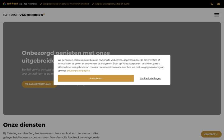 Ekrano kopija cateringvandenberg.nl