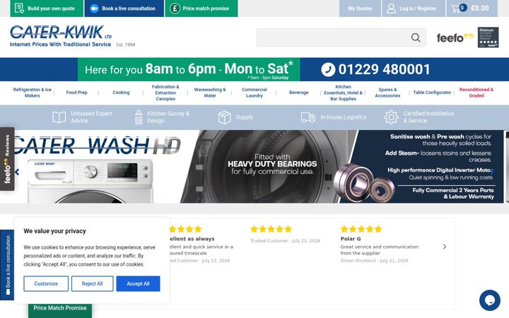 Screenshot of caterkwik.co.uk