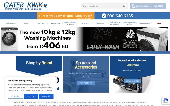 Screenshot of caterkwik.ie