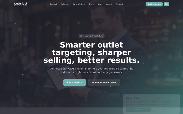 Screenshot of caterlyst.co.uk