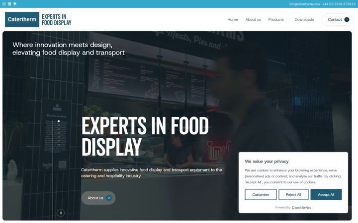 Screenshot of catertherm.com