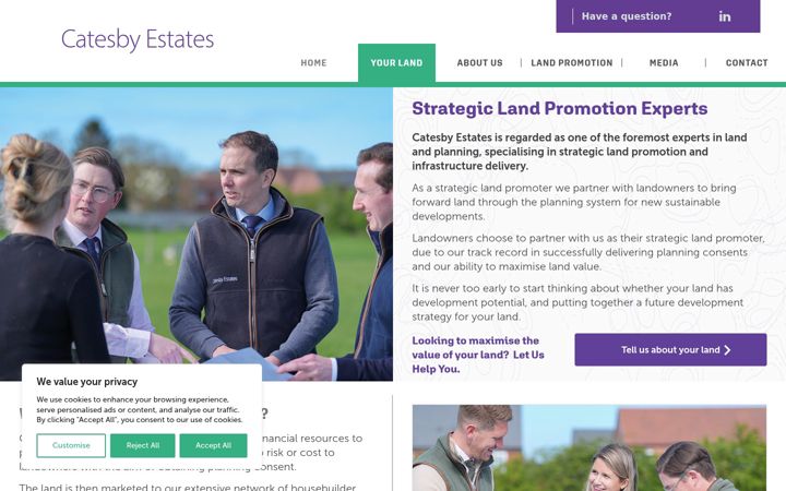 Screenshot of catesbyestates.co.uk