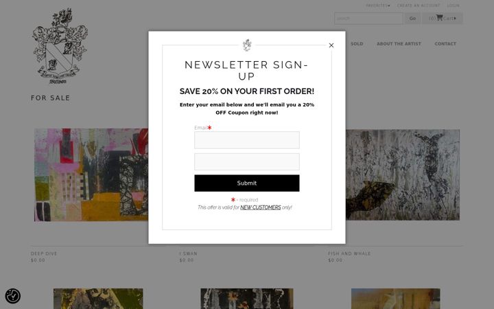 Screenshot of catestetsonart.com