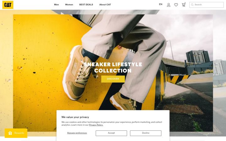 Screenshot of catfootwear.nl
