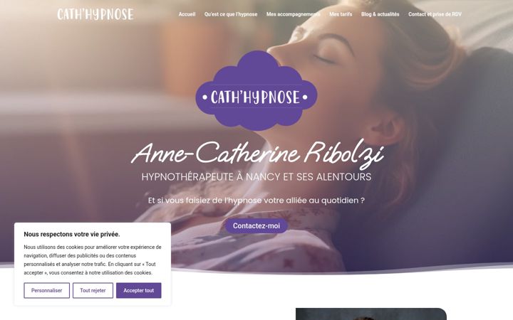 Snimka zaslona za cath-hypnose.fr