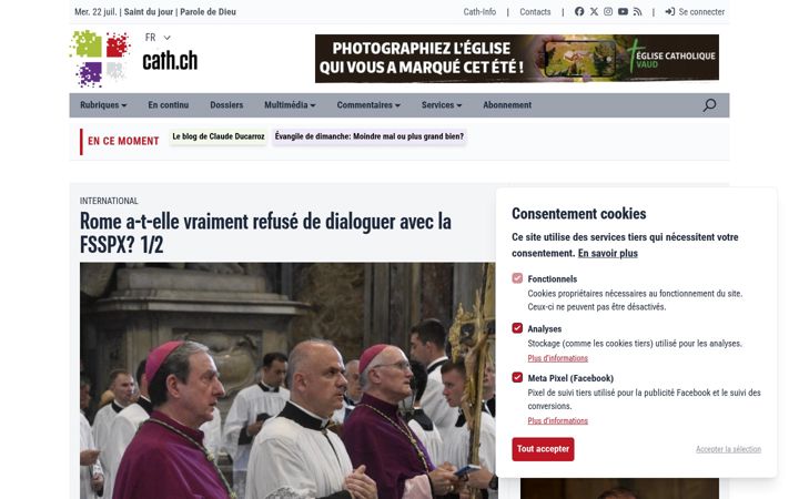 Screenshot of cath.ch