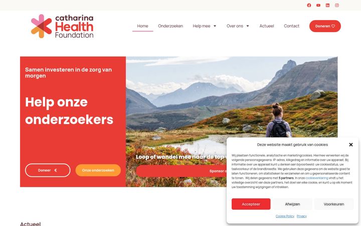 Ekrano kopija catharinahealthfoundation.nl
