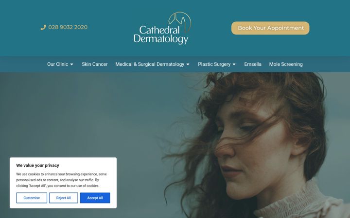Screenshot of cathedraldermatology.com