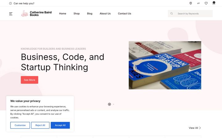 Screenshot of catherinebairdbooks.com