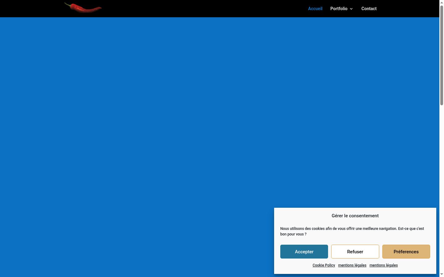 Screenshot of the consent banner shown before any interaction