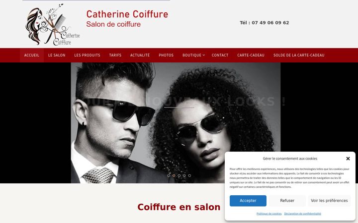 Snimka zaslona za catherinecoiffure.fr