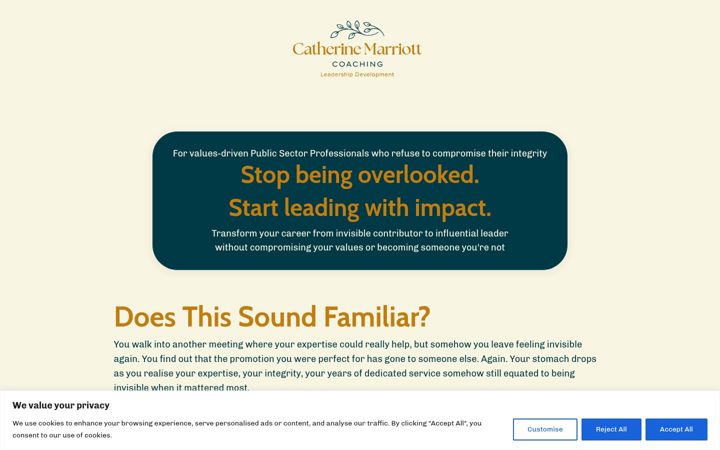 Screenshot of catherinemarriott.com