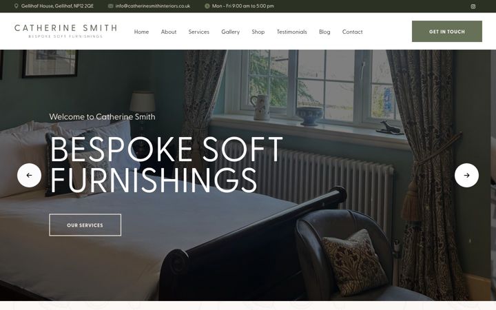 Screenshot of catherinesmithinteriors.co.uk