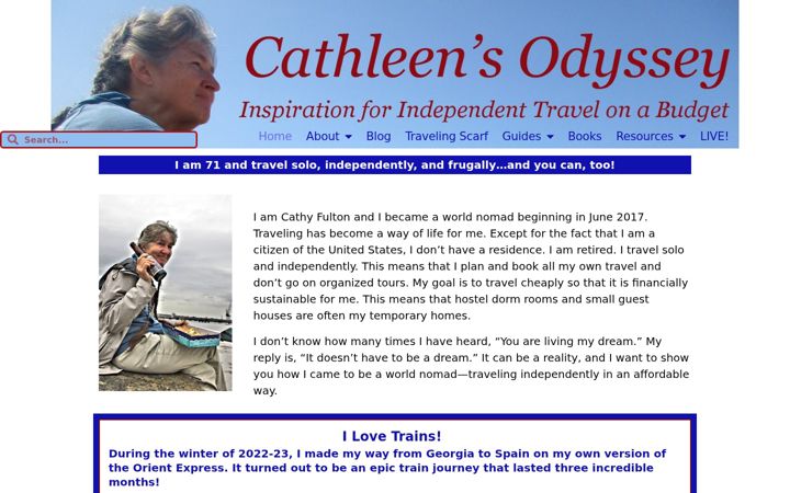 Screenshot of cathleensodyssey.com