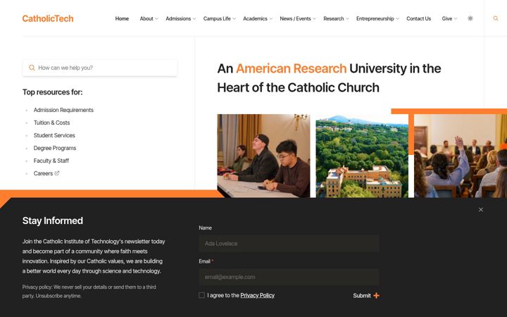 Screenshot of catholic.tech