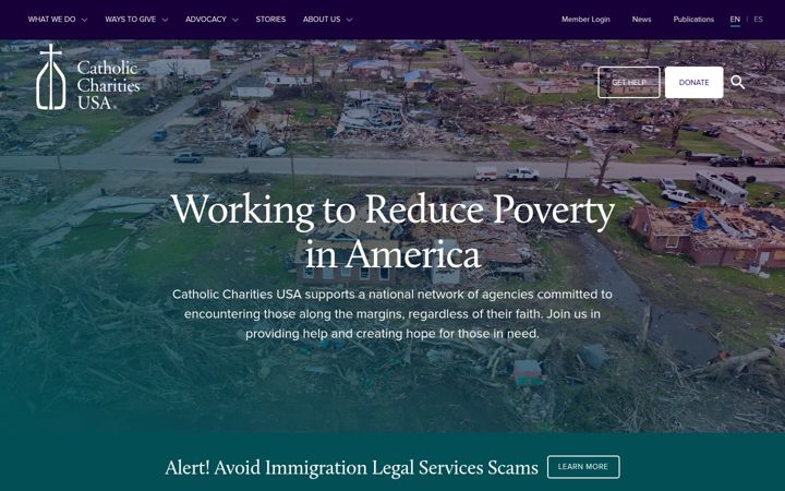 Screenshot of catholiccharitiesusa.org