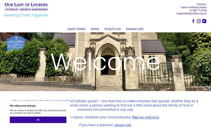 Screenshot of catholicchurchharpenden.org.uk