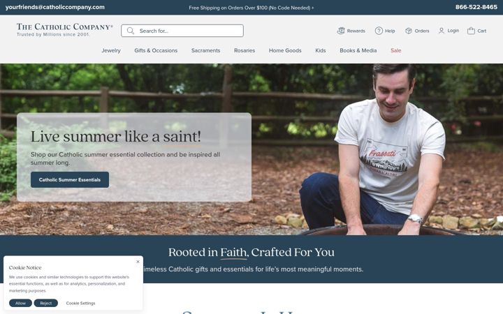 Ekrano kopija catholiccompany.com