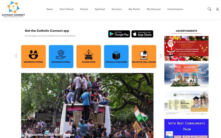 Screenshot di catholicconnect.in