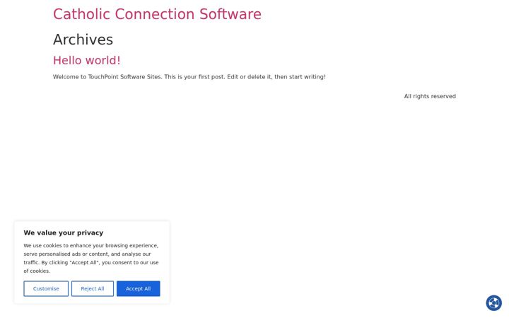 Screenshot of catholicconnectionsoftware.com