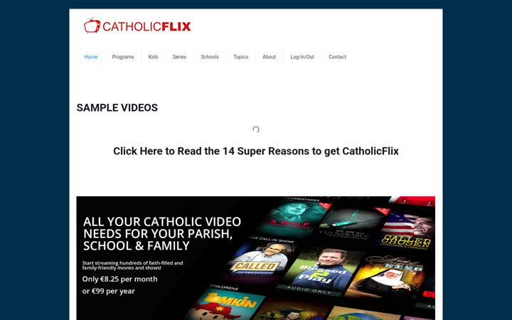 Screenshot of catholicflix.ie