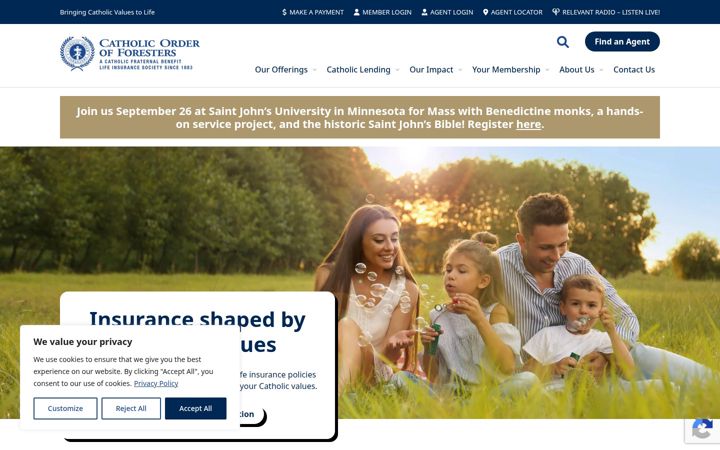 Screenshot of catholicforester.org