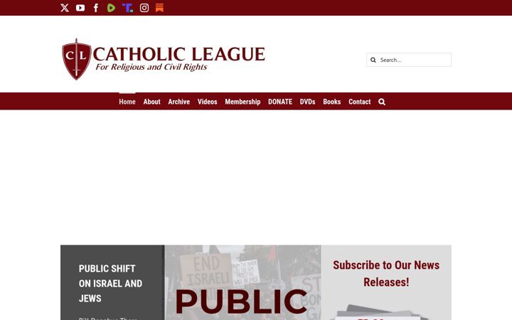 Screenshot of catholicleague.org