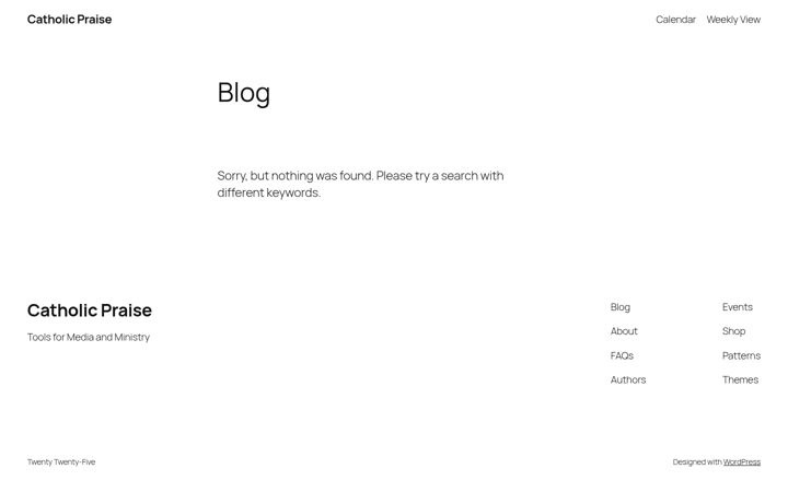 Screenshot of catholicpraise.org