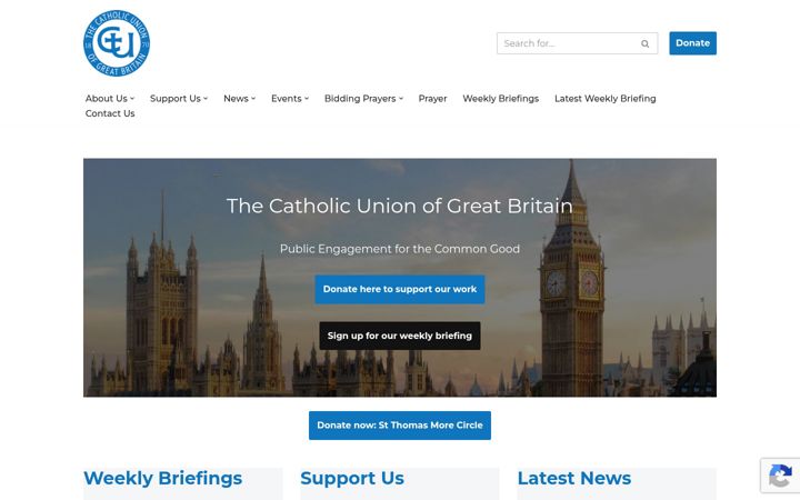 Screenshot of catholicunion.org.uk