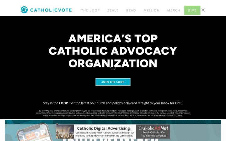 Screenshot of catholicvote.org