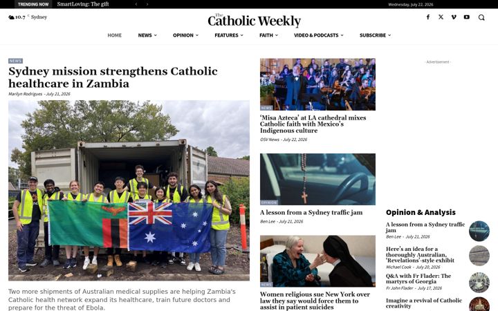 Skjermbilde av catholicweekly.com.au