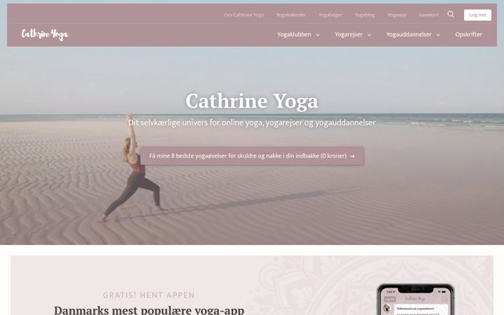 Screenshot of cathrineyoga.dk
