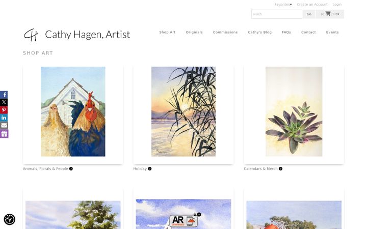 Screenshot of cathyhagenartist.com