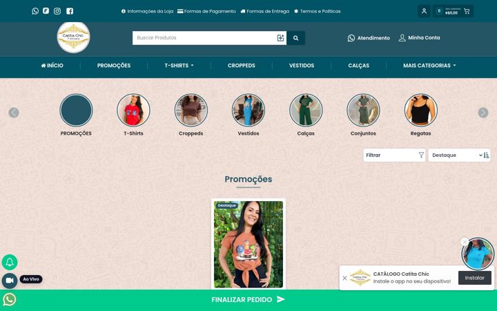 Screenshot stránky catitachic.com.br