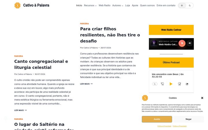 Screenshot of cativoapalavra.com