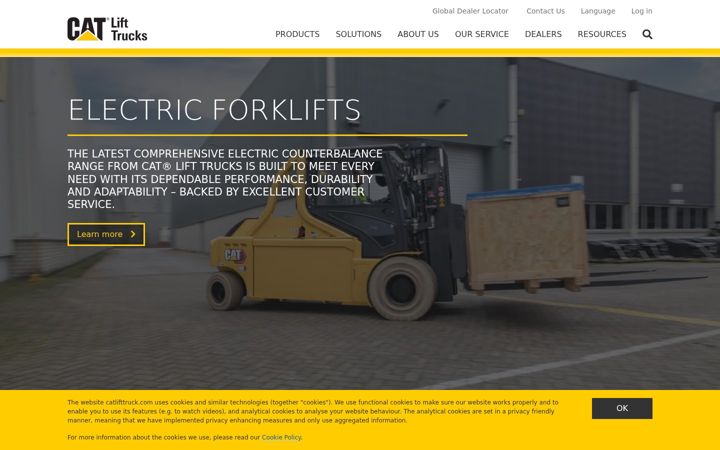 Screenshot of catlifttruck.com
