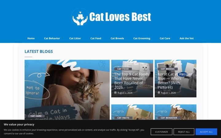 Screenshot of catlovesbest.com