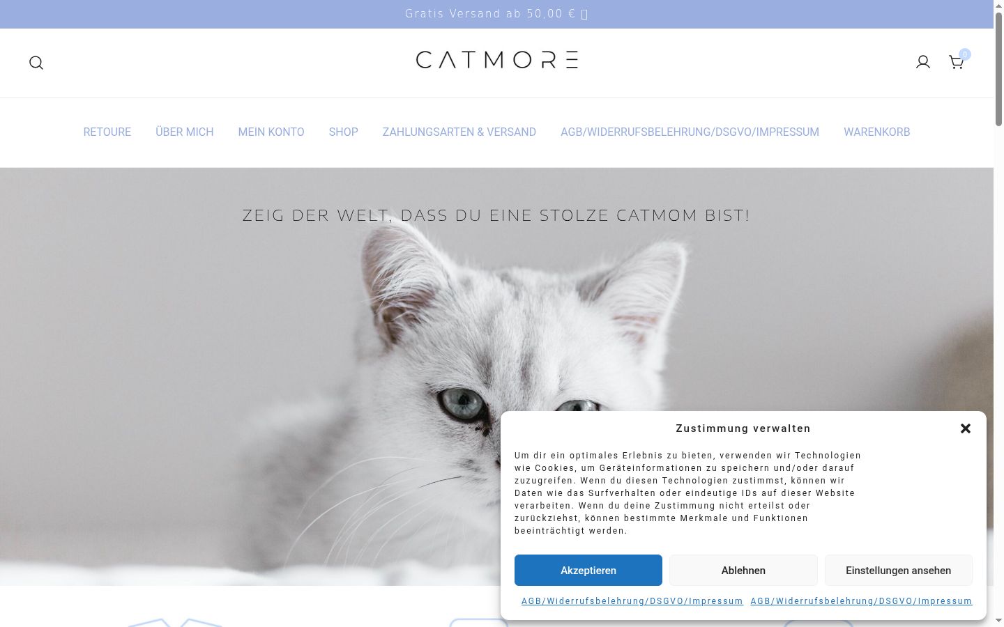 Screenshot del banner di consenso mostrato prima di qualsiasi interazione