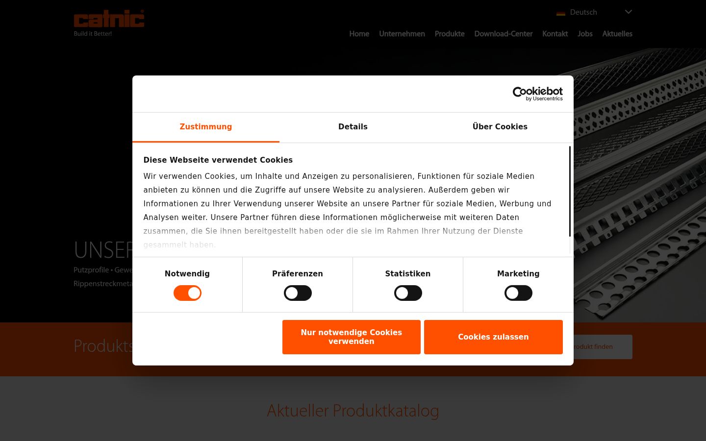 Screenshot van de toestemmingsbanner zoals getoond vóór enige interactie