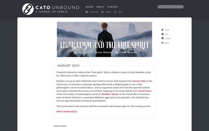 Screenshot of cato-unbound.org