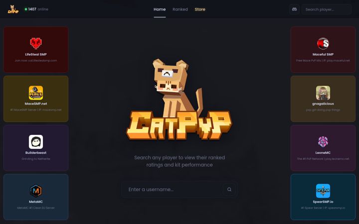 Screenshot of catpvp.com