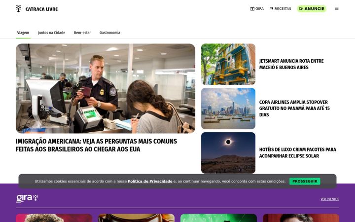 Ekrano kopija catracalivre.com.br