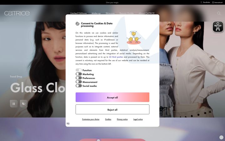Screenshot of catrice.eu